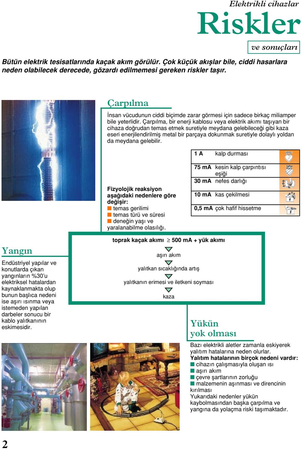 Çarp lma, bir enerji kablosu veya elektrik ak m tafl yan bir cihaza do rudan temas etmek suretiyle meydana gelebilece i gibi kaza eseri enerjilendirilmifl metal bir parçaya dokunmak suretiyle dolayl