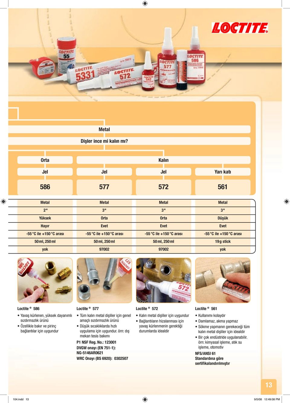 -55 C ile +150 C arası 50 ml, 250 ml 50 ml, 250 ml 50 ml, 250 ml 19 g stick yok 97002 97002 yok Loctite 586 Loctite 577 Loctite 572 Loctite 561 Yavaş kürlenen, yüksek dayanımlı sızdırmazlık ürünü