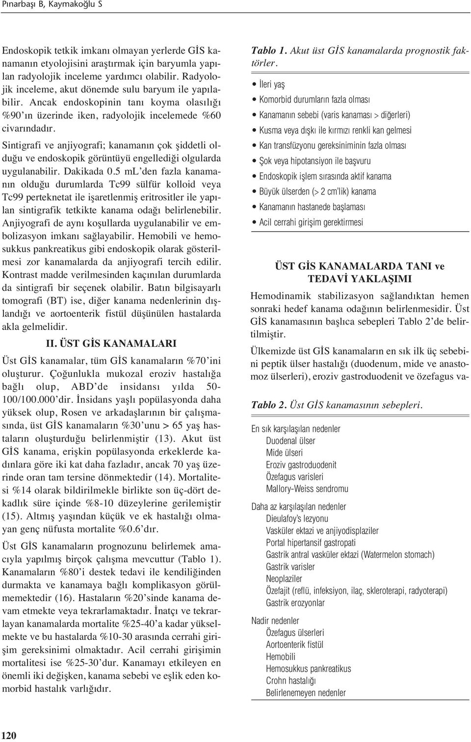 Sintigrafi ve anjiyografi; kanaman n çok şiddetli olduğu ve endoskopik görüntüyü engellediği olgularda uygulanabilir. Dakikada 0.