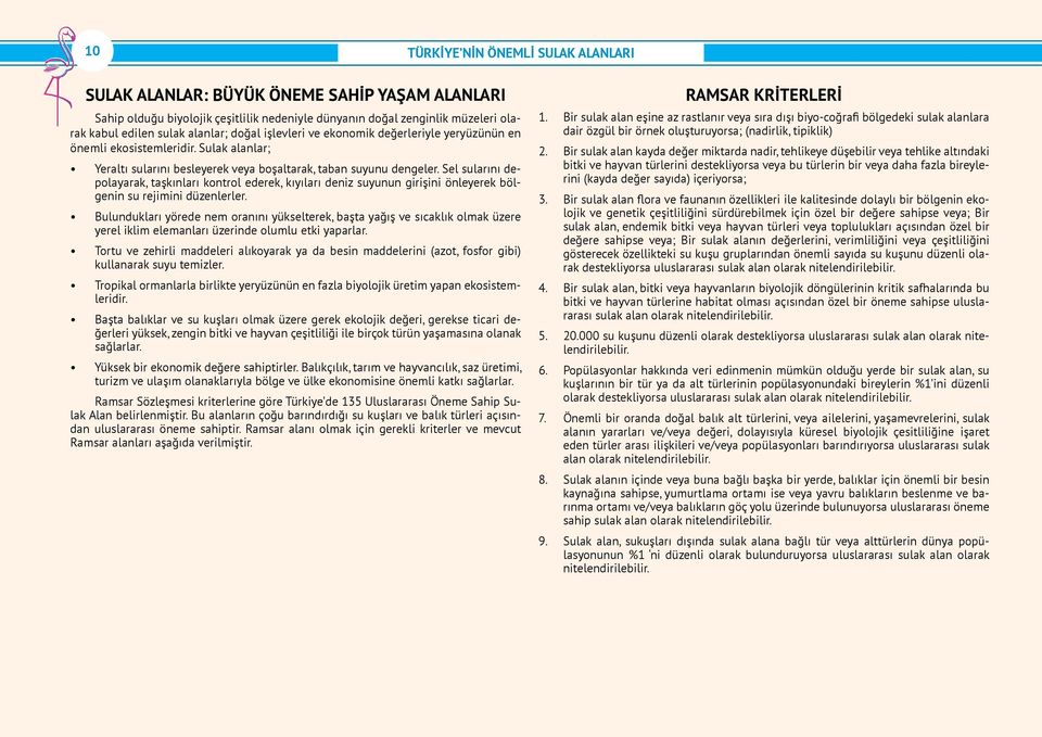 Sel sularını depolayarak, taşkınları kontrol ederek, kıyıları deniz suyunun girişini önleyerek bölgenin su rejimini düzenlerler.