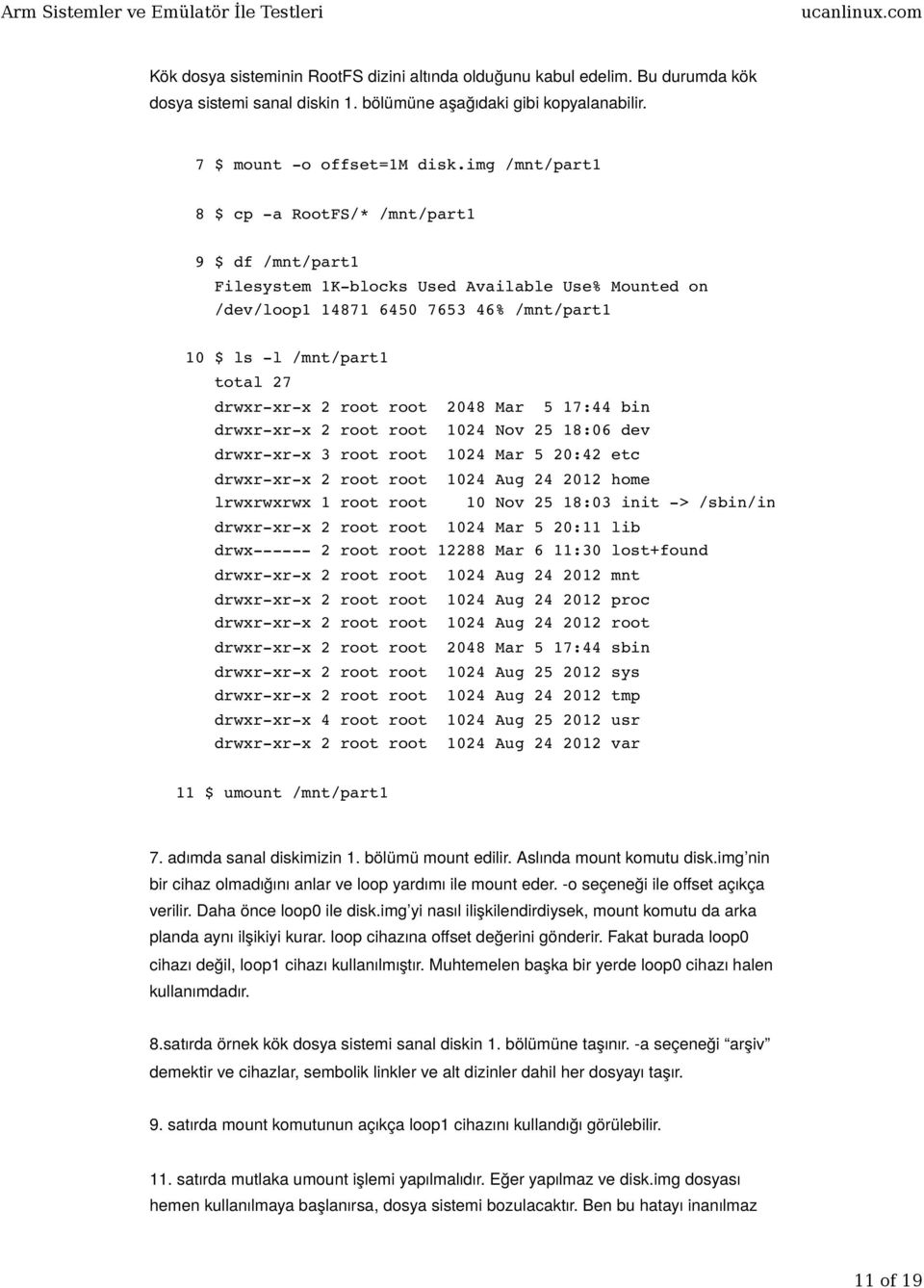 2 root root 2048 Mar 5 17:44 bin drwxr-xr-x 2 root root 1024 Nov 25 18:06 dev drwxr-xr-x 3 root root 1024 Mar 5 20:42 etc drwxr-xr-x 2 root root 1024 Aug 24 2012 home lrwxrwxrwx 1 root root 10 Nov 25