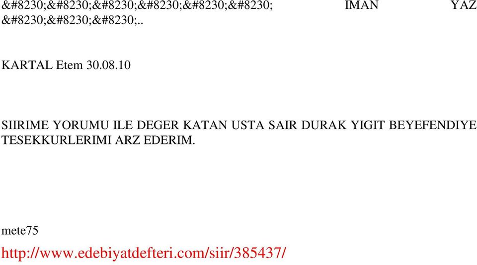 SAIR DURAK YIGIT BEYEFENDIYE