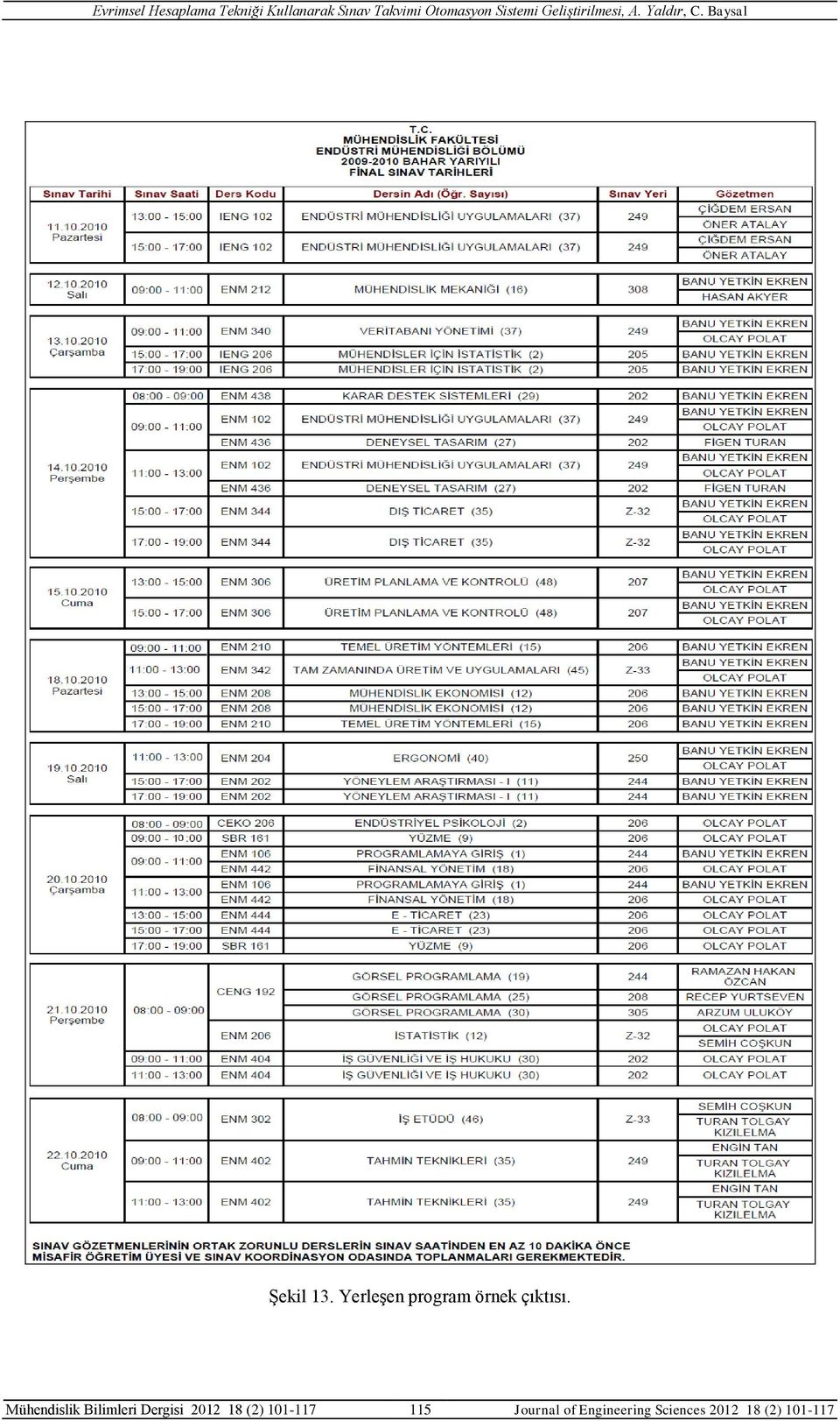 Mühendislik Bilimleri Dergisi 2012