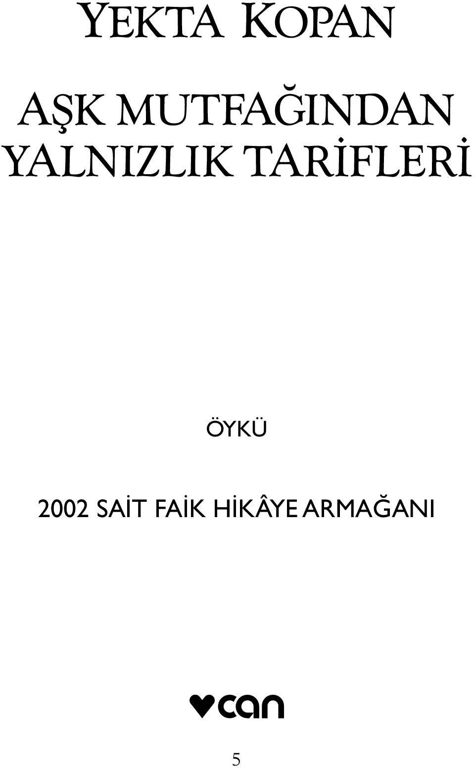 TARİFLERİ ÖYKÜ 2002