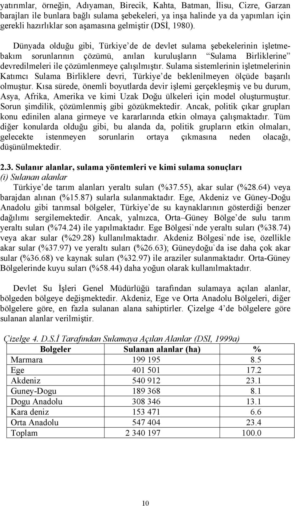 Dünyada olduğu gibi, Türkiye de de devlet sulama şebekelerinin işletmebakım sorunlarının çözümü, anılan kuruluşların Sulama Birliklerine devredilmeleri ile çözümlenmeye çalışılmıştır.