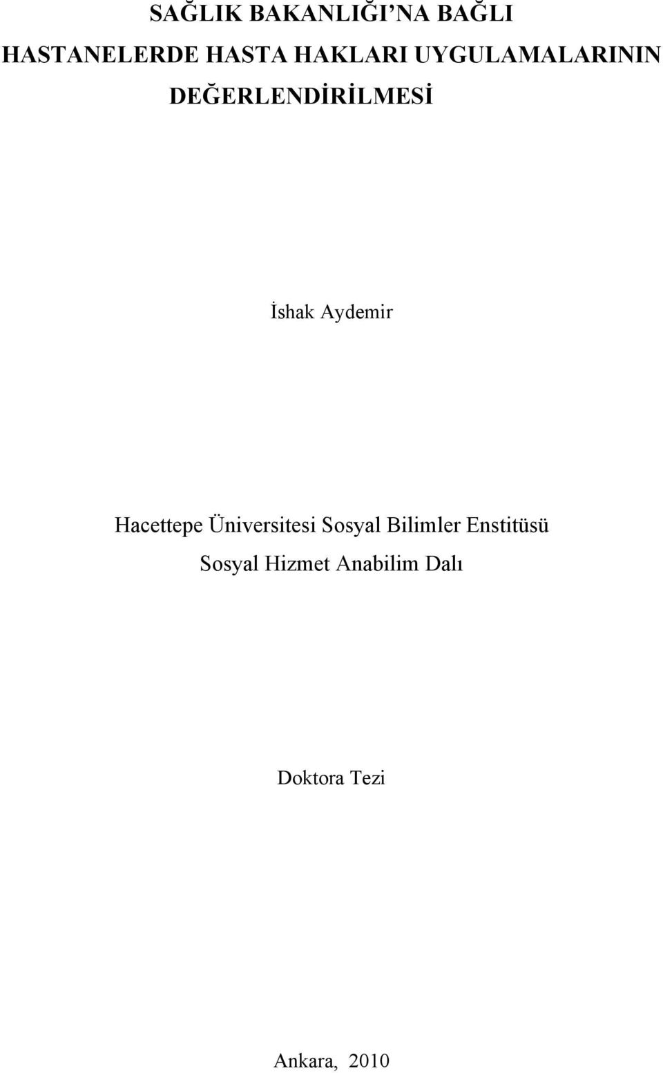 Aydemir Hacettepe Üniversitesi Sosyal Bilimler