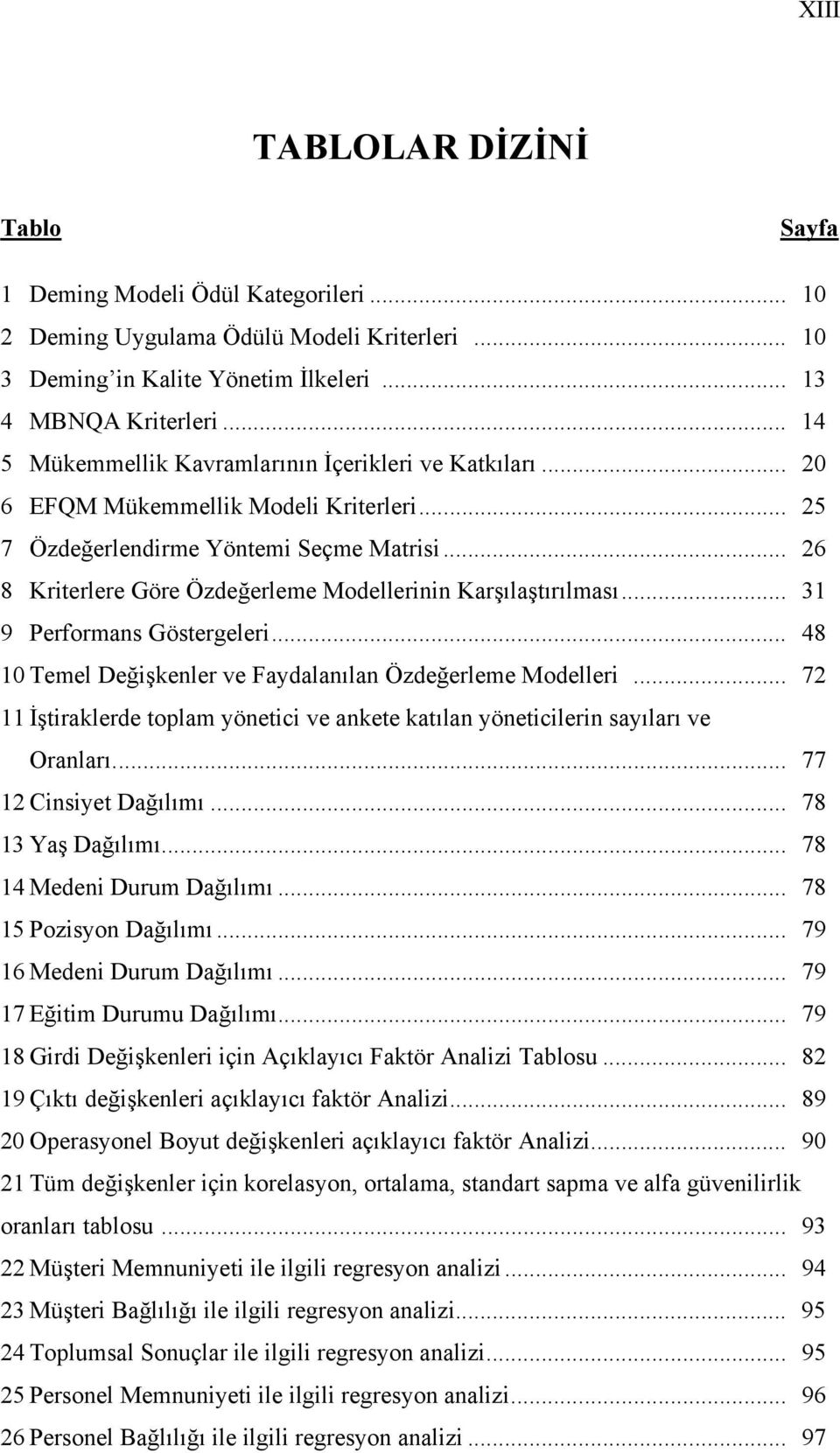 .. 26 8 Kriterlere Göre Özdeğerleme Modellerinin Karşılaştırılması... 31 9 Performans Göstergeleri... 48 10 Temel Değişkenler ve Faydalanılan Özdeğerleme Modelleri.