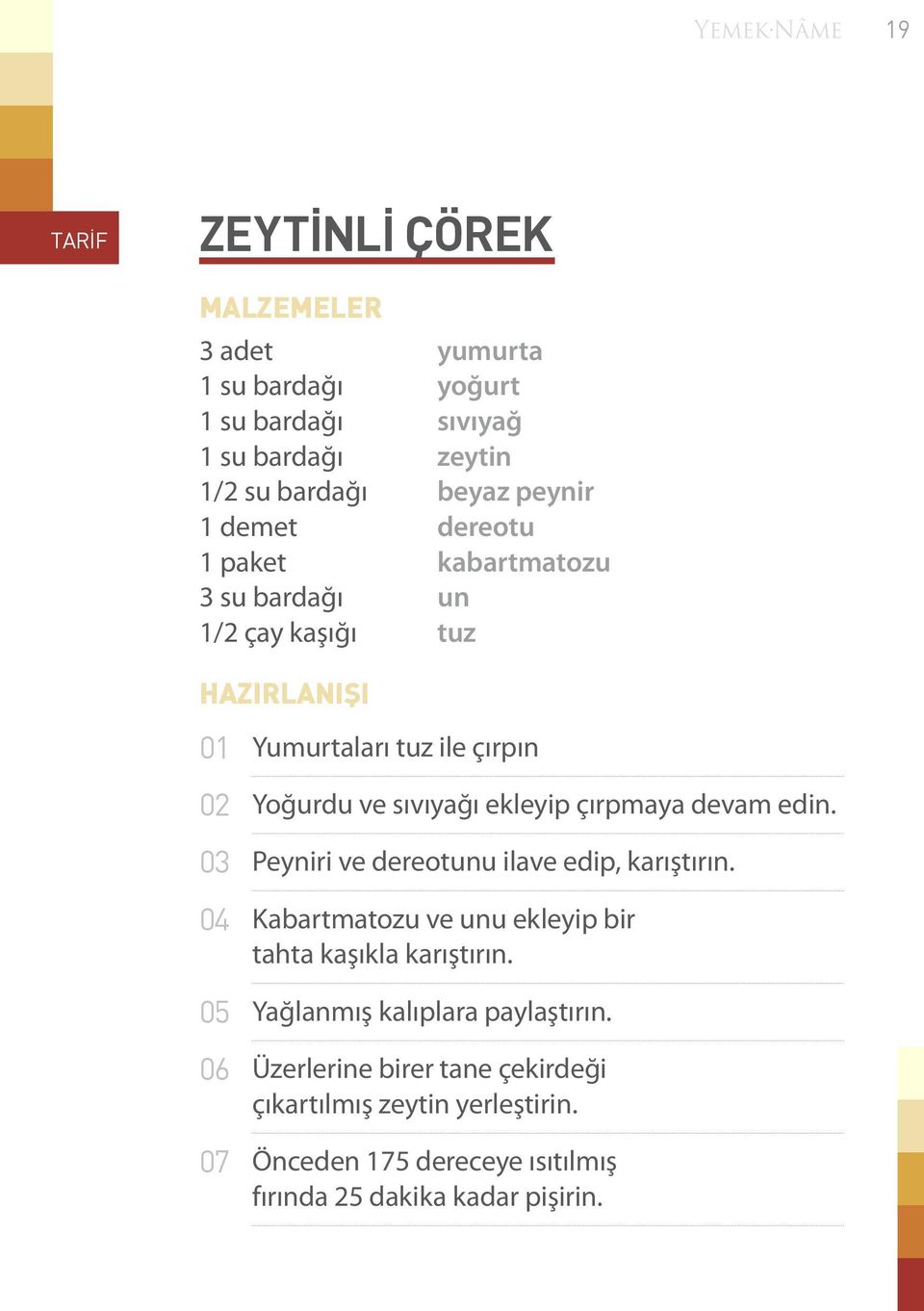 demet dereotu 1 paket kabartmatozu 3 su bardağı un 1/2 çay kaşığı tuz Hazırlanışı 01 Yumurtaları tuz ile çırpın 02 Yoğurdu ve sıvıyağı ekleyip