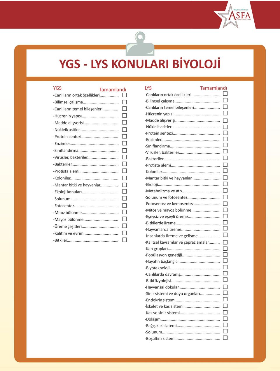 .. -Mitoz bölünme... -Mayoz bölünme... -Üreme çeşitleri... -Kalıtım ve evrim... -Bitkiler... LYS Tamamlandı -Canlıların ortak özellikleri... -Bilimsel çalışma... -Canlıların temel bileşenleri.