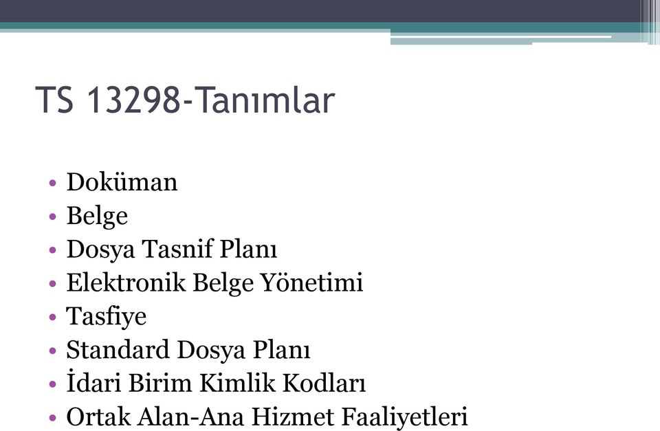 Tasfiye Standard Dosya Planı İdari Birim