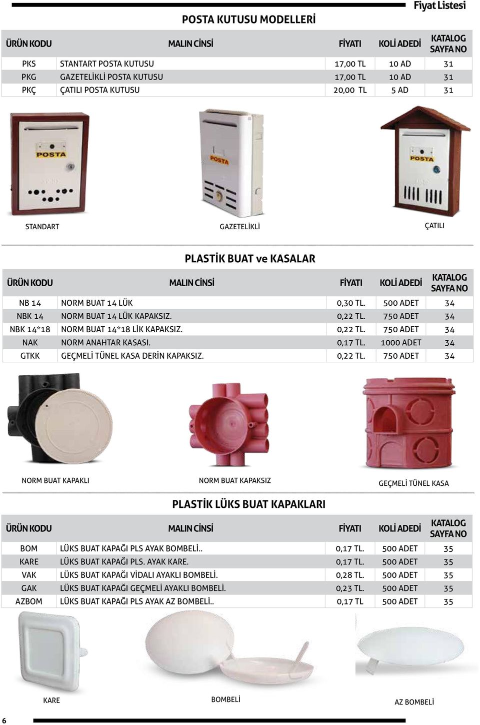 0,17 TL. 1000 ADET 34 GTKK GEÇMELİ TÜNEL KASA DERİN KAPAKSIZ. 0,22 TL.