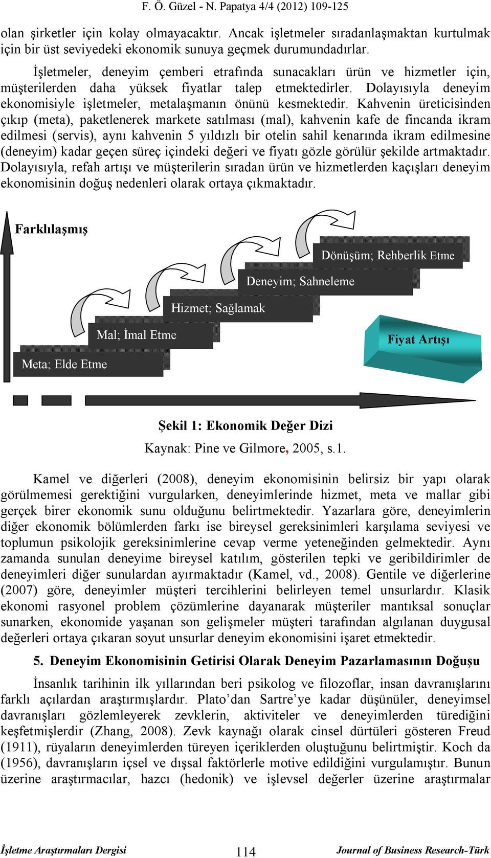 Dolayısıyla deneyim ekonomisiyle işletmeler, metalaşmanın önünü kesmektedir.