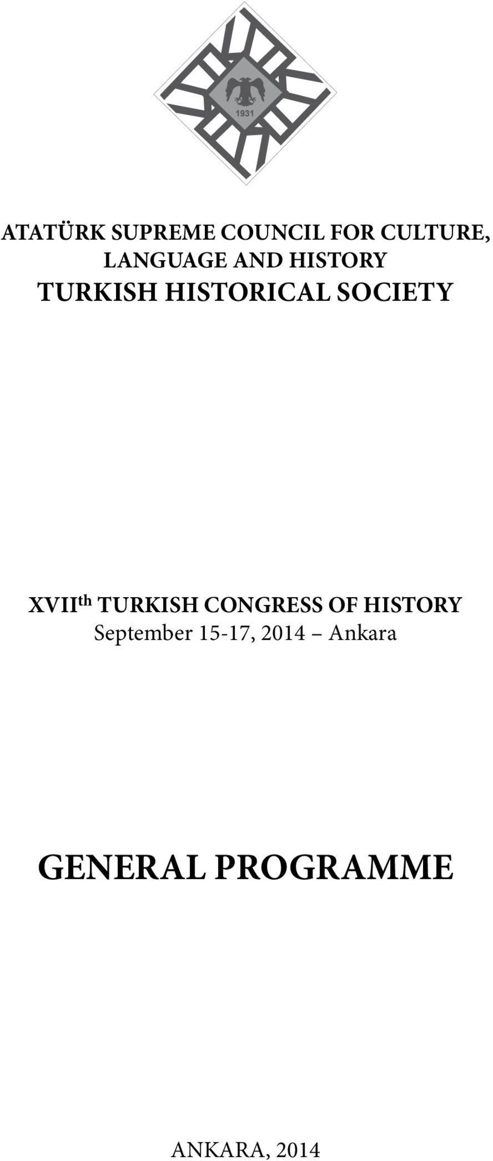 SOCIETY XVII th TURKISH CONGRESS OF