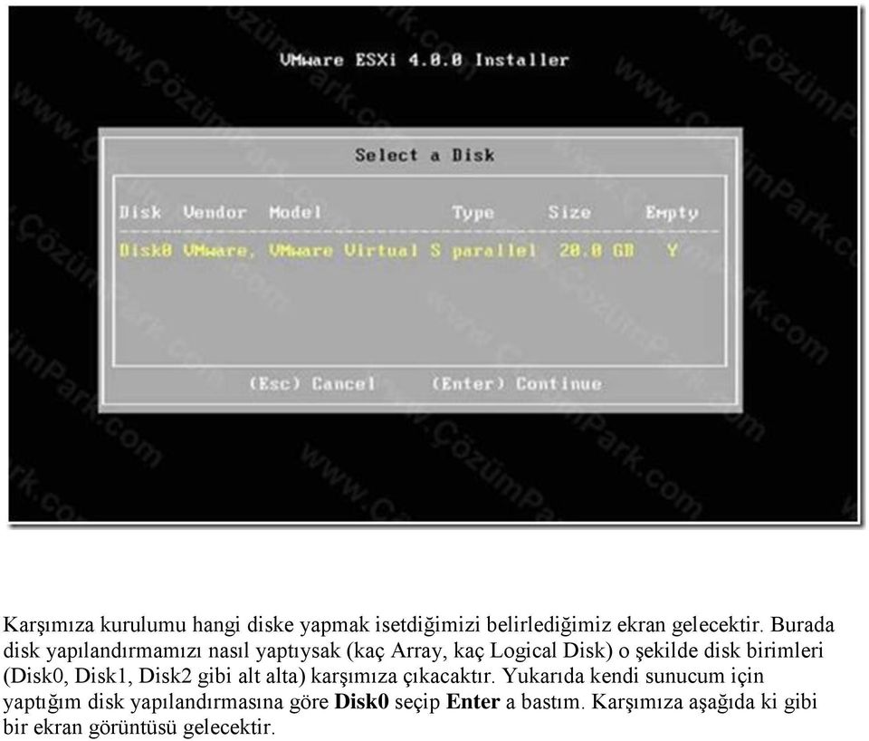 birimleri (Disk0, Disk1, Disk2 gibi alt alta) karşımıza çıkacaktır.