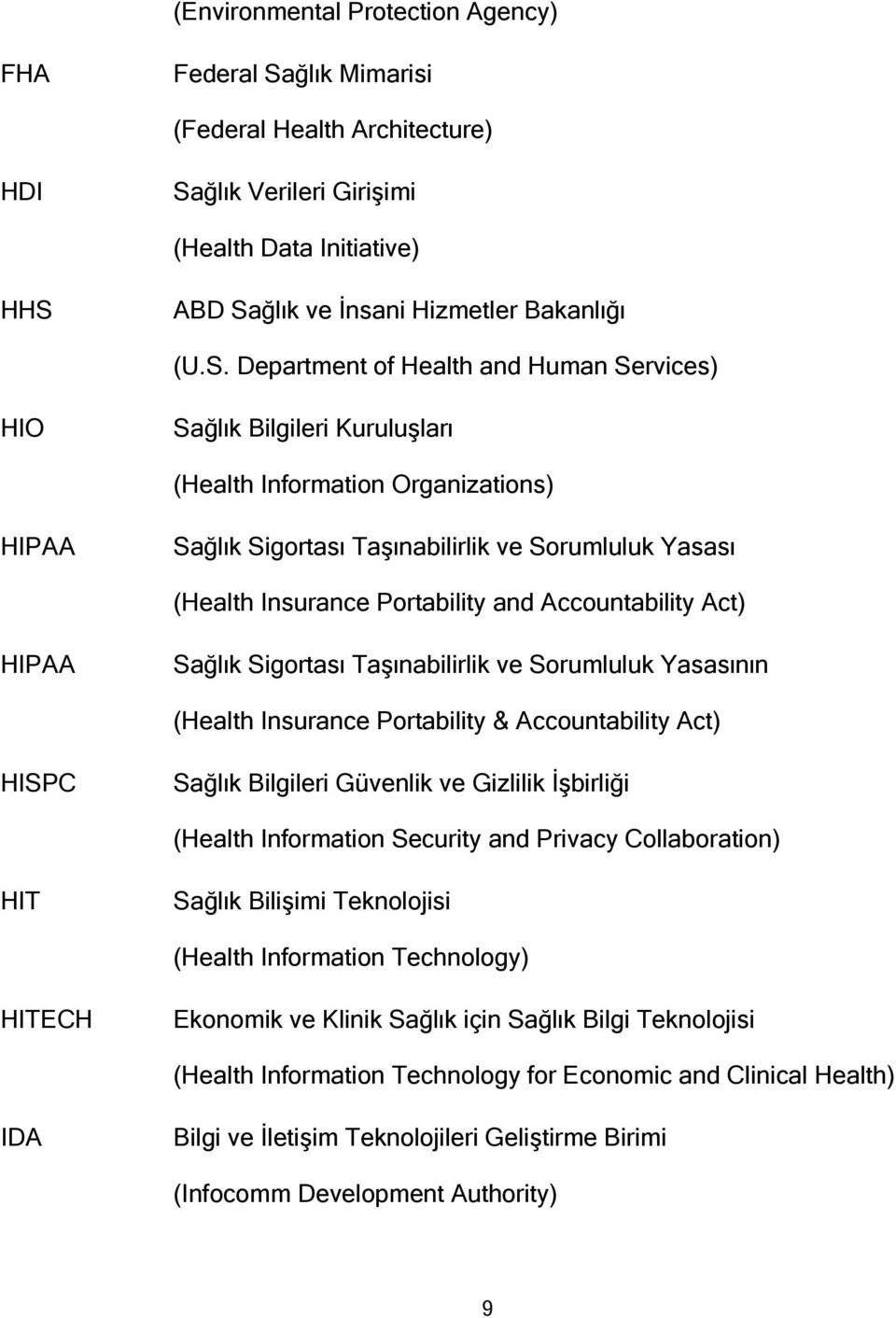 ğlık Verileri Girişimi (Health Data Initiative) HHS 