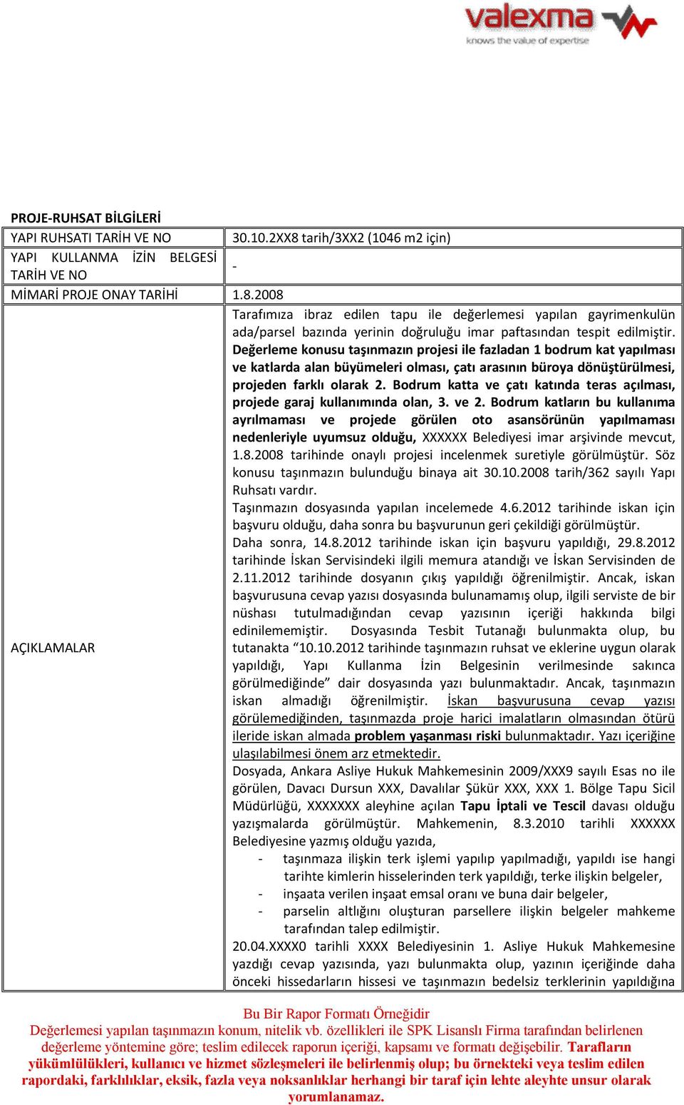 2008 Tarafımıza ibraz edilen tapu ile değerlemesi yapılan gayrimenkulün ada/parsel bazında yerinin doğruluğu imar paftasından tespit edilmiştir.