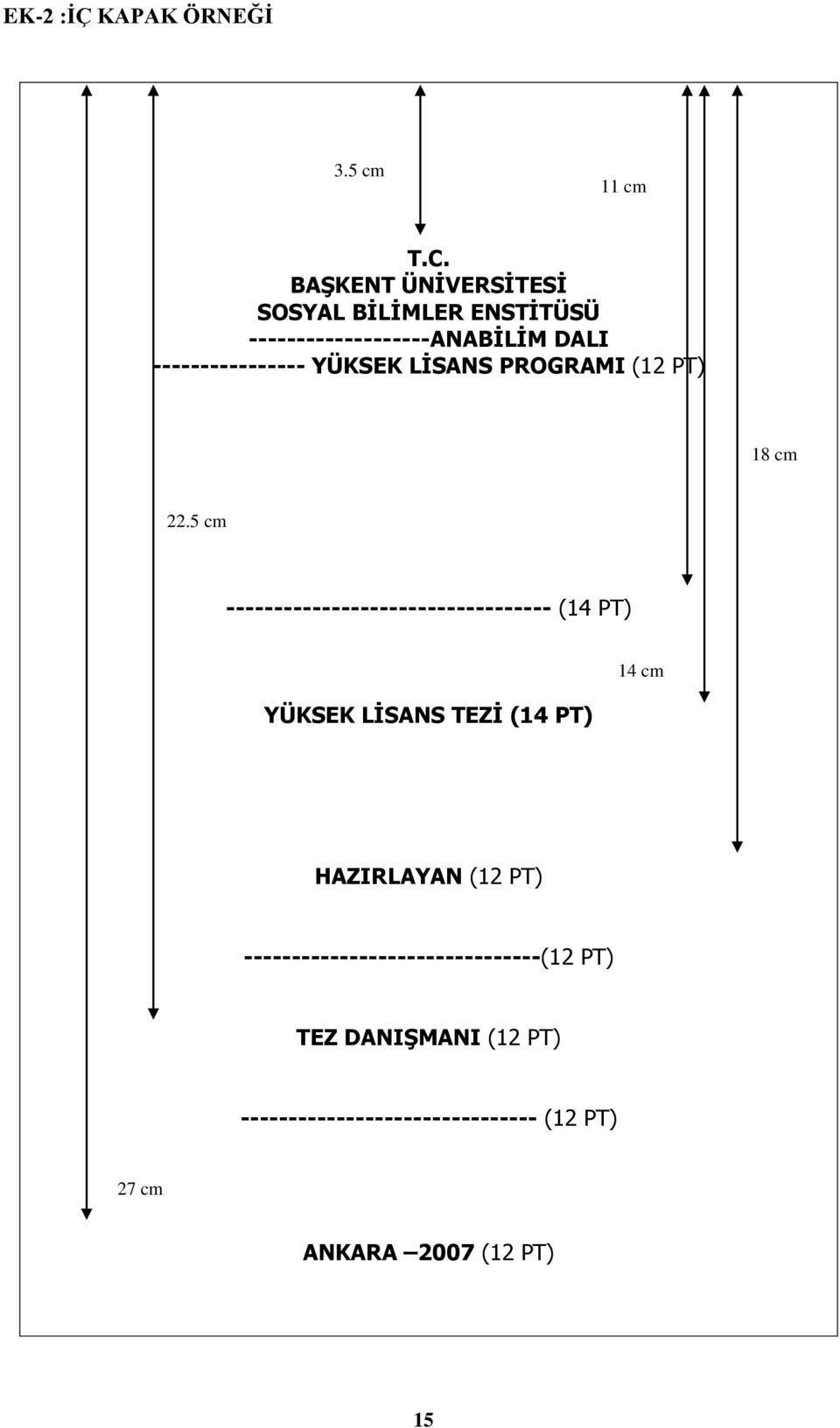 YÜKSEK LİSANS PROGRAMI (12 PT) 18 cm 22.