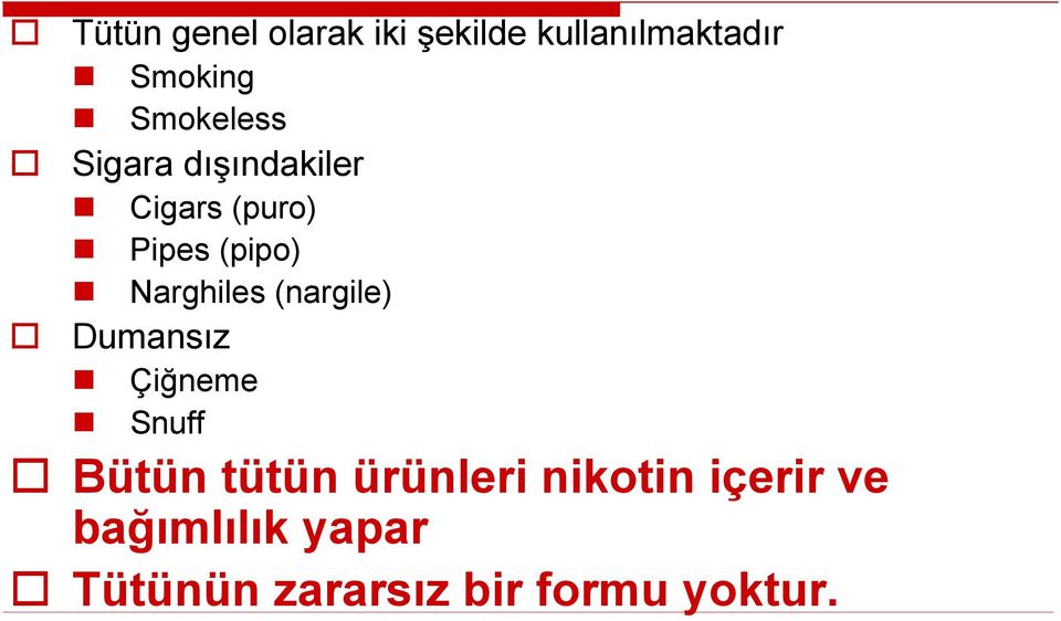 Narghiles (nargile) Dumansız Çiğneme Snuff Bütün tütün