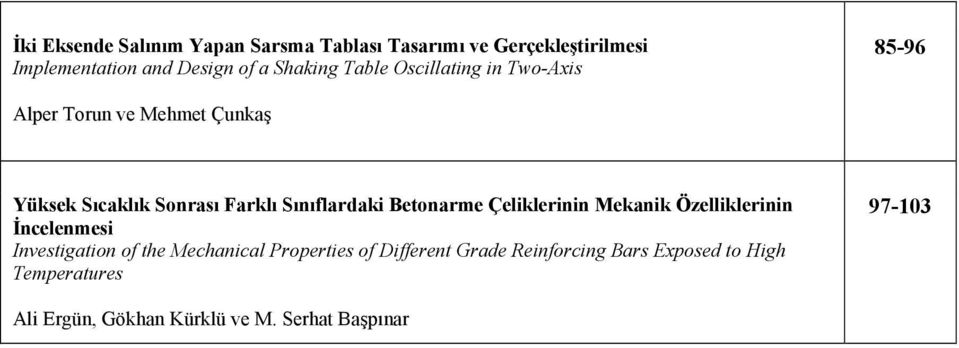 Sınıflardaki Betonarme Çeliklerinin Mekanik Özelliklerinin İncelenmesi Investigation of the Mechanical