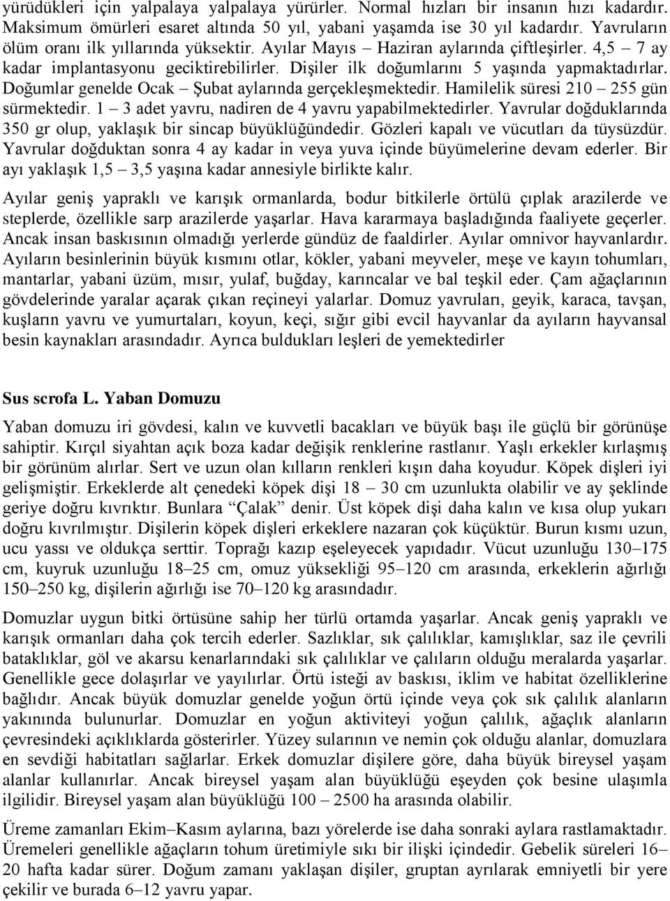 Doğumlar genelde Ocak Şubat aylarında gerçekleşmektedir. Hamilelik süresi 210 255 gün sürmektedir. 1 3 adet yavru, nadiren de 4 yavru yapabilmektedirler.