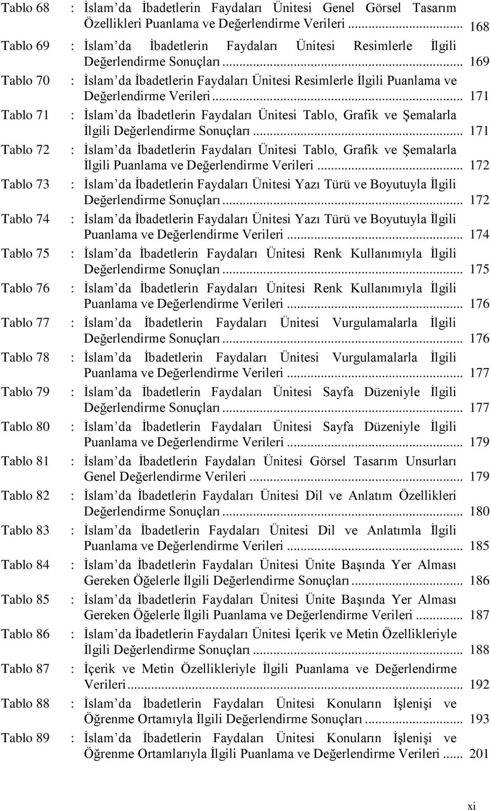 .. 169 Tablo 70 : Ġslam da Ġbadetlerin Faydaları Ünitesi Resimlerle Ġlgili Puanlama ve Değerlendirme Verileri.