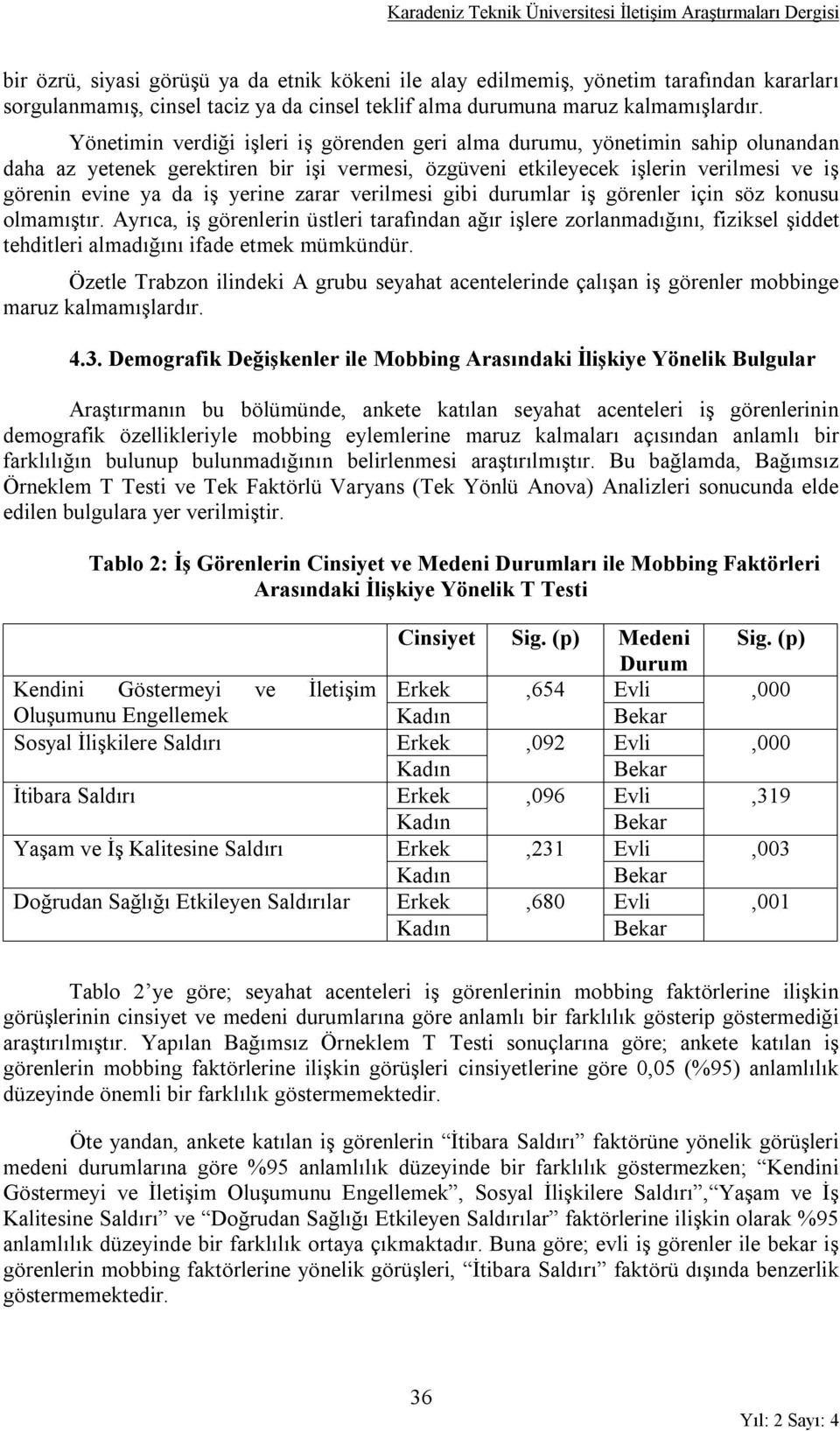 zarar verilmesi gibi durumlar iş görenler için söz konusu olmamıştır. Ayrıca, iş görenlerin üstleri tarafından ağır işlere zorlanmadığını, fiziksel şiddet tehditleri almadığını ifade etmek mümkündür.