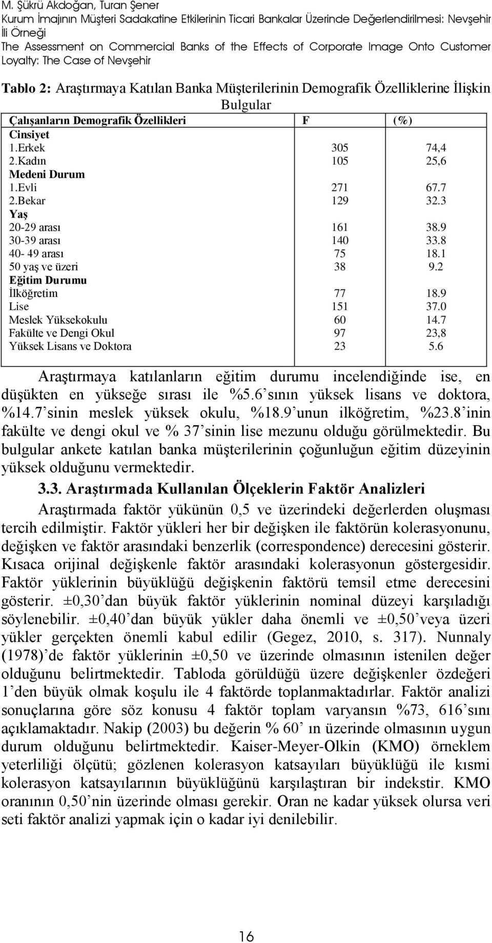 Cinsiyet 1.Erkek 2.Kadın Medeni Durum 1.Evli 2.