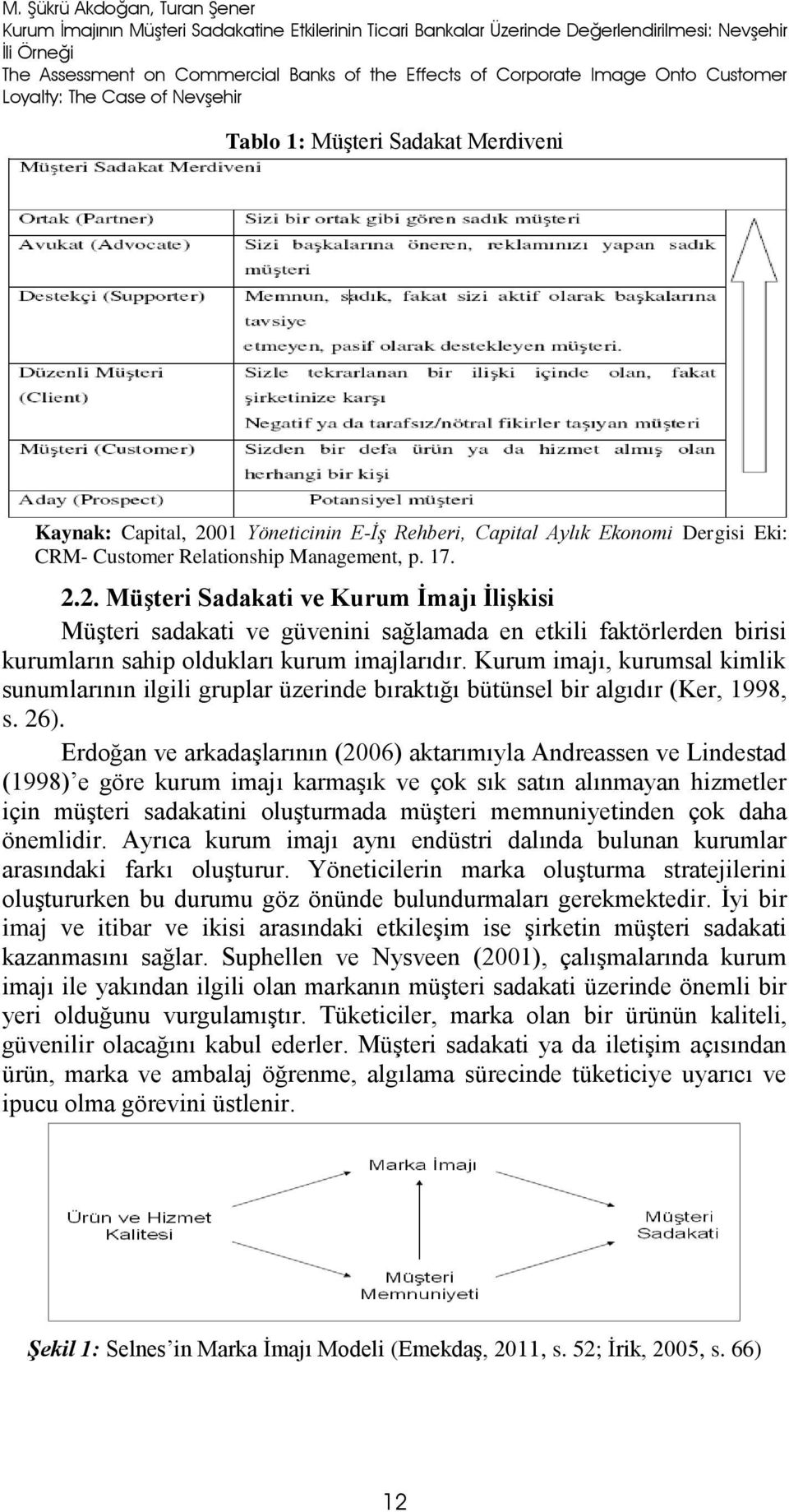 Relationship Management, p. 17. 2.2. Müşteri Sadakati ve Kurum İmajı İlişkisi Müşteri sadakati ve güvenini sağlamada en etkili faktörlerden birisi kurumların sahip oldukları kurum imajlarıdır.