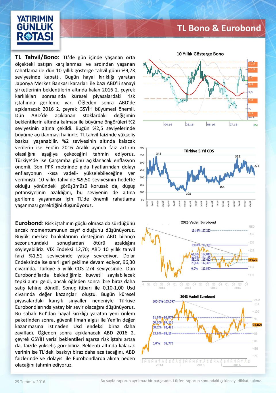 Bugün hayal kırıklığı yaratan Japonya Merkez Bankası kararları ile bazı ABD li sanayi şirketlerinin beklentilerin altında kalan 2016 2.