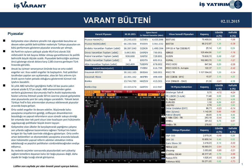 Ak Parti nin oyların yaklaşık yüzde 49,4 ünü alarak 316 milletvekili ile tek başına iktidar olmayı garantilemesi ile politik belirsizlik büyük ölçüde azaldı.