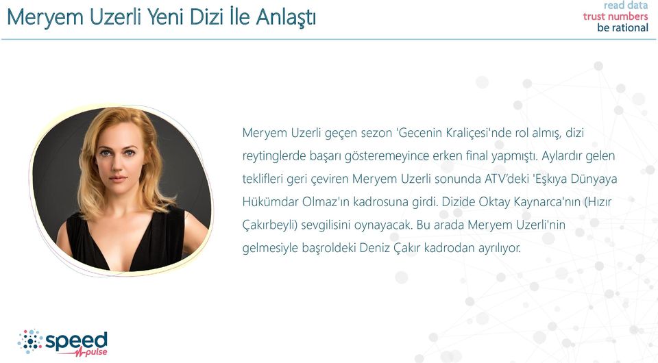 Aylardır gelen teklifleri geri çeviren Meryem Uzerli sonunda ATV deki 'Eşkıya Dünyaya Hükümdar Olmaz'ın