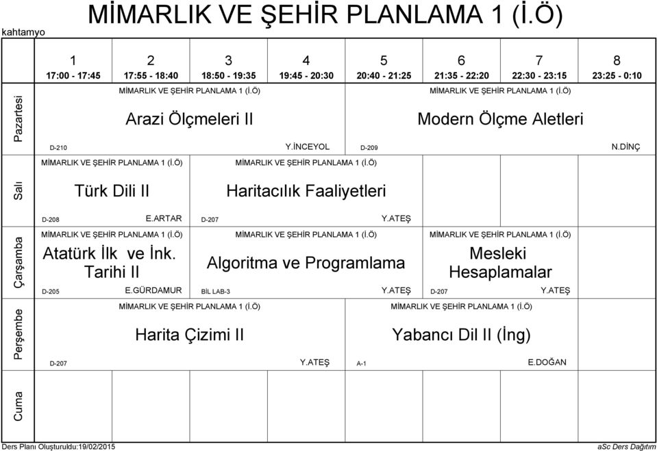 Tarihi II D-0 E.