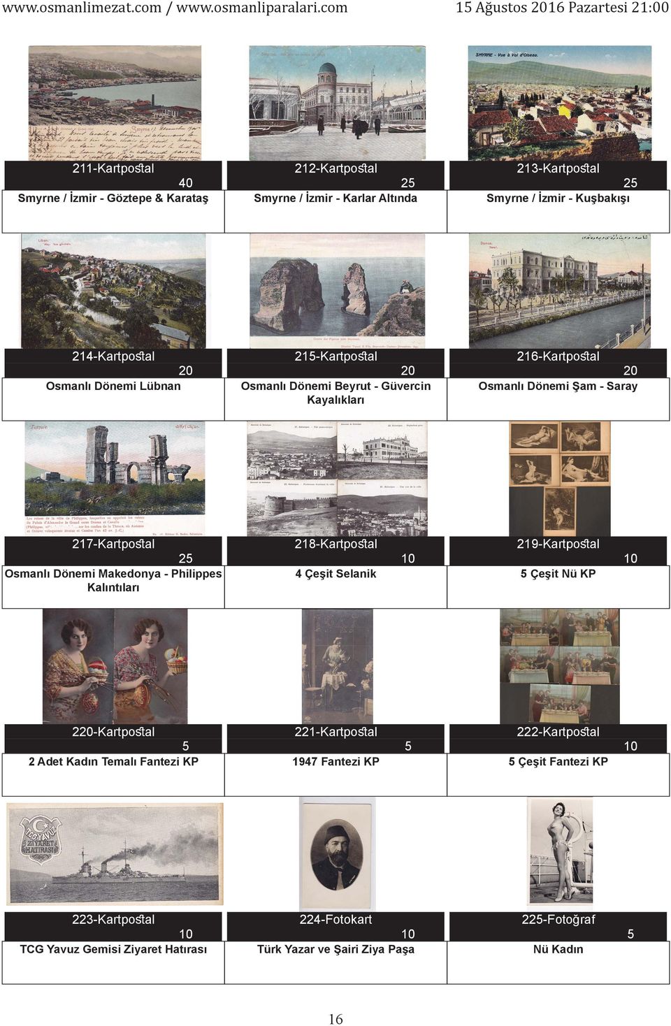 Osmanlı Dönemi Makedonya - Philippes Kalıntıları 218-Kartpostal 4 Çeşit Selanik 219-Kartpostal Çeşit Nü KP 2-Kartpostal 2 Adet Kadın Temalı Fantezi KP