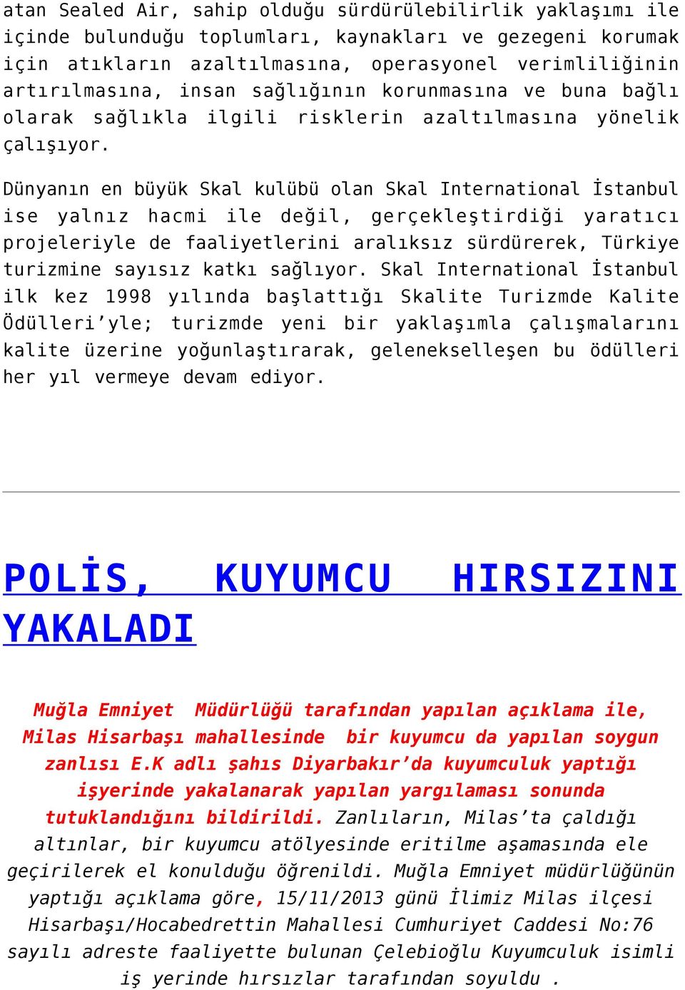 Dünyanın en büyük Skal kulübü olan Skal International İstanbul ise yalnız hacmi ile değil, gerçekleştirdiği yaratıcı projeleriyle de faaliyetlerini aralıksız sürdürerek, Türkiye turizmine sayısız