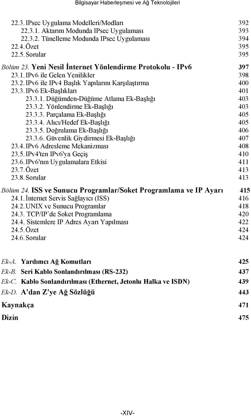 3.1. Düğümden-Düğüme Atlama Ek-Başlığı 403 23.3.2. Yönlendirme Ek-Başlığı 403 23.3.3. Parçalama Ek-Başlığı 405 23.3.4. Alıcı/Hedef Ek-Başlığı 405 23.3.5. Doğrulama Ek-Başlığı 406 