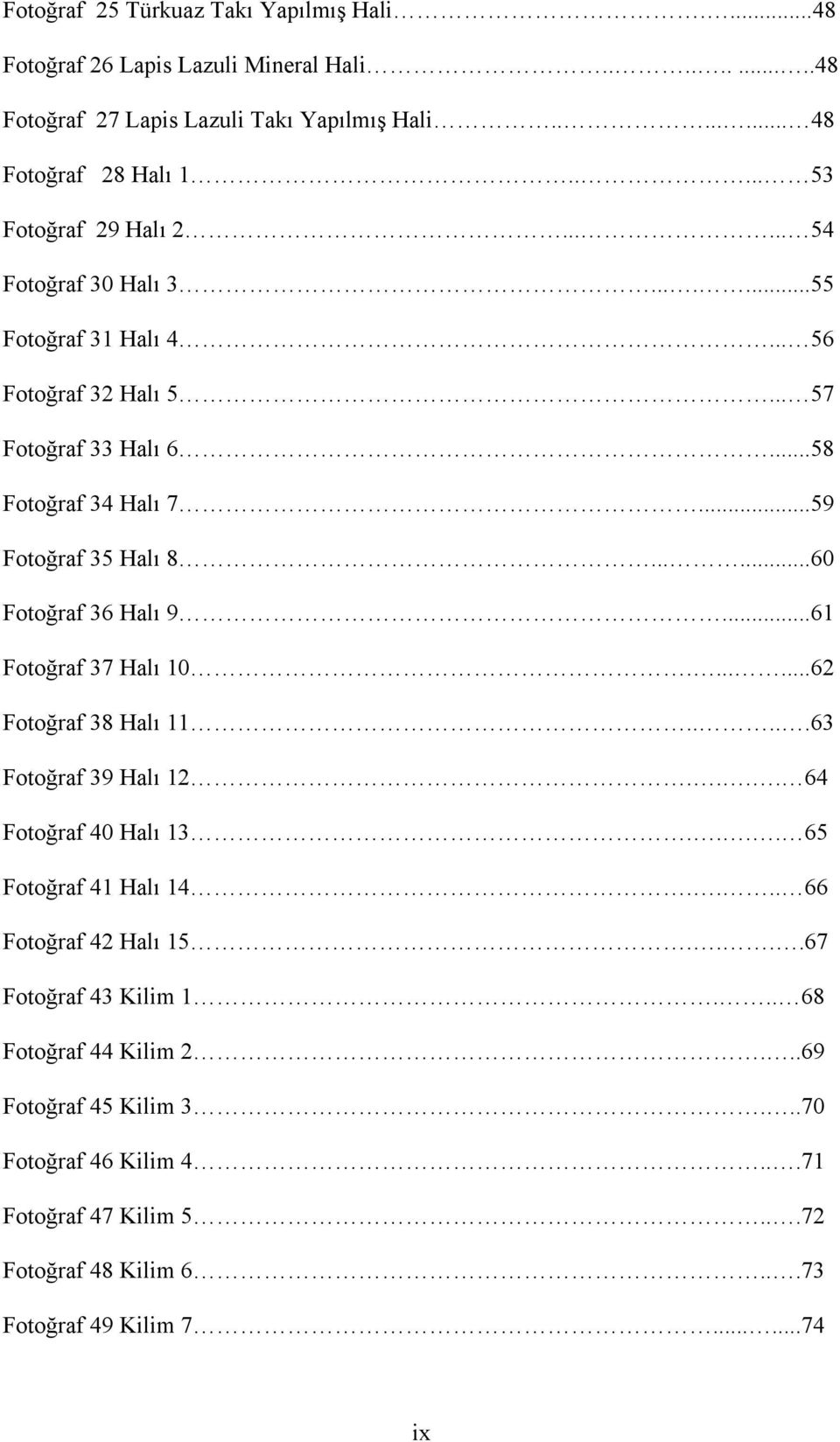 .....60 Fotoğraf 36 Halı 9...61 Fotoğraf 37 Halı 10.......62 Fotoğraf 38 Halı 11.....63 Fotoğraf 39 Halı 12.... 64 Fotoğraf 40 Halı 13.... 65 Fotoğraf 41 Halı 14.