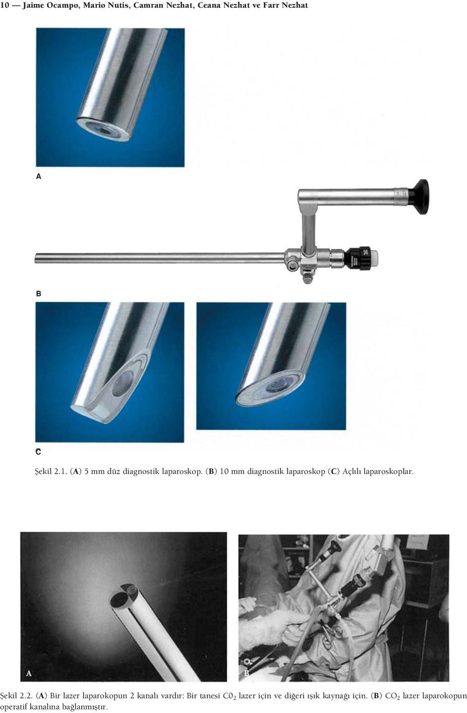 (B) 10 mm diagnostik laparoskop (C) Açl l laparoskoplar. fiekil 2.