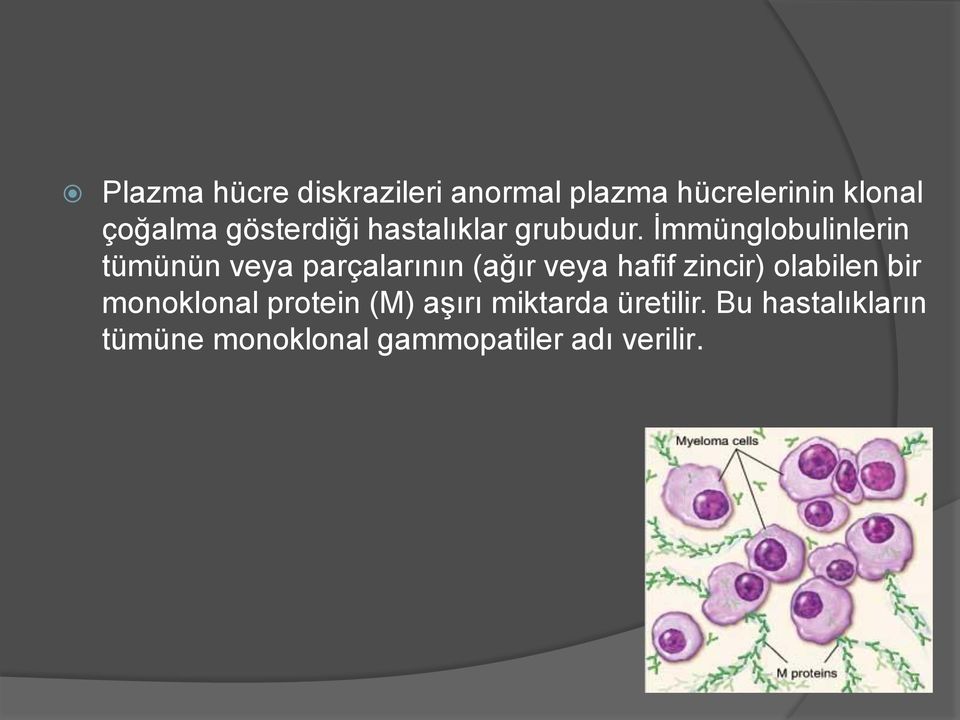 İmmünglobulinlerin tümünün veya parçalarının (ağır veya hafif zincir)