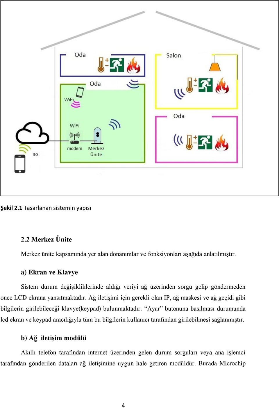 Ağ iletişimi için gerekli olan IP, ağ maskesi ve ağ geçidi gibi bilgilerin girilebileceği klavye(keypad) bulunmaktadır.