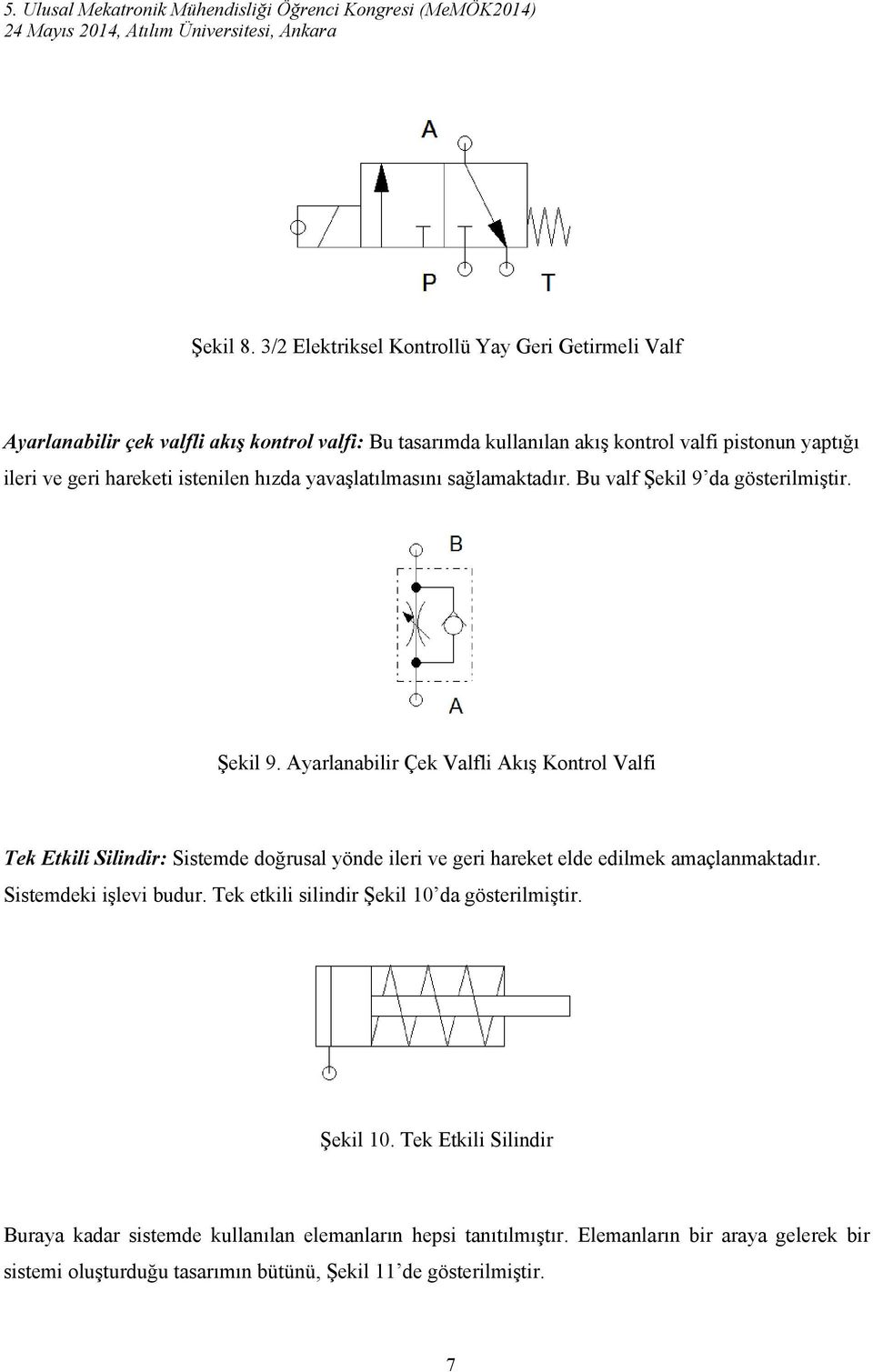 hareketi istenilen hızda yavaşlatılmasını sağlamaktadır. Bu valf Şekil 9 