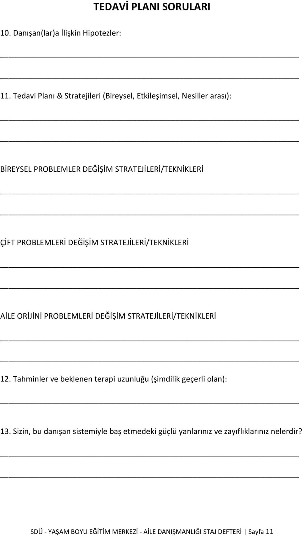 PROBLEMLERİ DEĞİŞİM STRATEJİLERİ/TEKNİKLERİ AİLE ORİJİNİ PROBLEMLERİ DEĞİŞİM STRATEJİLERİ/TEKNİKLERİ 12.