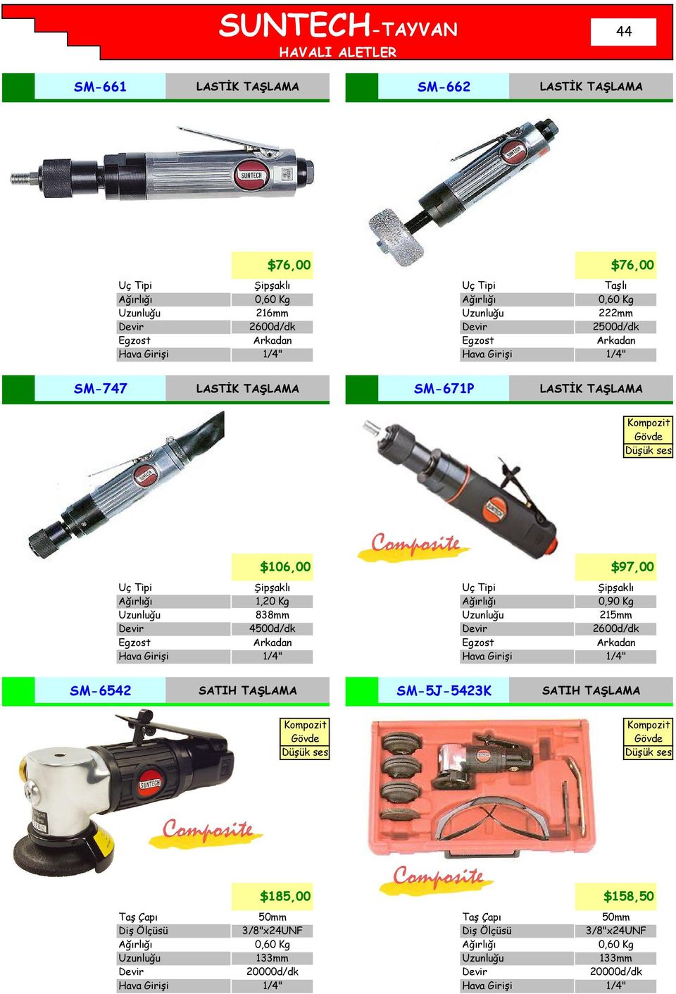 Uç i Şipşaklı 1,20 Kg 0,90 Kg 838mm 215mm 4500d/dk 2600d/dk SM-6542 SATIH TAŞLAMA SM-5J-5423K SATIH