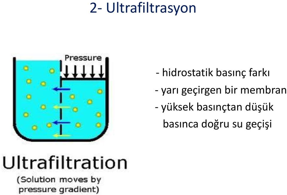 yarı geçirgen bir membran -