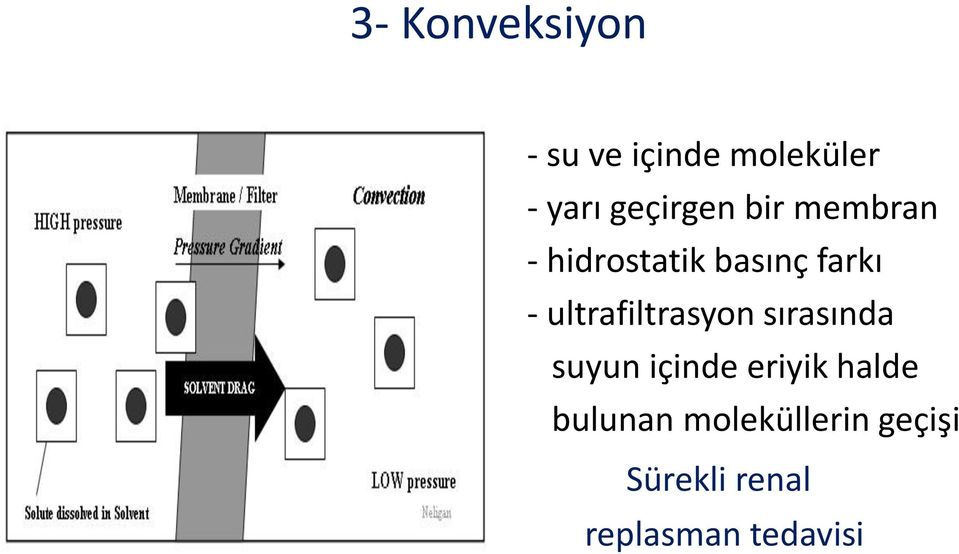 ultrafiltrasyon sırasında suyun içinde eriyik halde