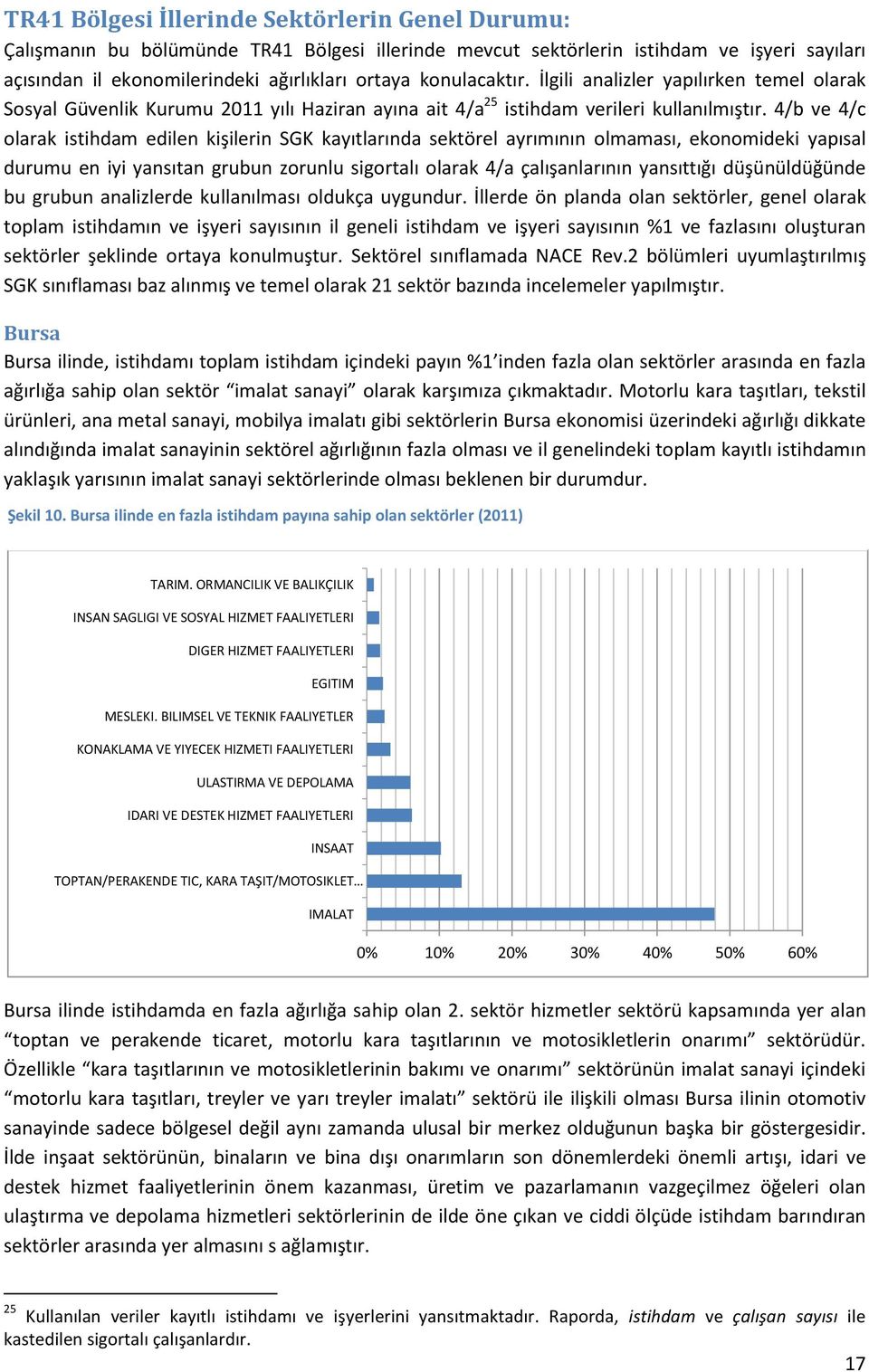 4/b ve 4/c olarak istihdam edilen kişilerin SGK kayıtlarında sektörel ayrımının olmaması, ekonomideki yapısal durumu en iyi yansıtan grubun zorunlu sigortalı olarak 4/a çalışanlarının yansıttığı