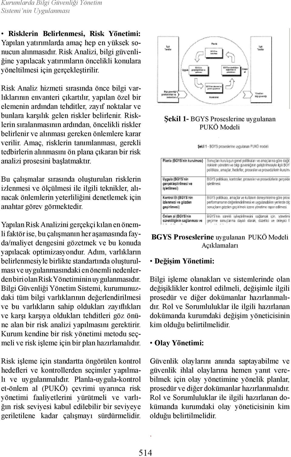 Risk Analiz hizmeti sırasında önce bilgi varlıklarının envanteri çıkartılır, yapılan özel bir elemenin ardından tehditler, zayıf noktalar ve bunlara karşılık gelen riskler belirlenir.