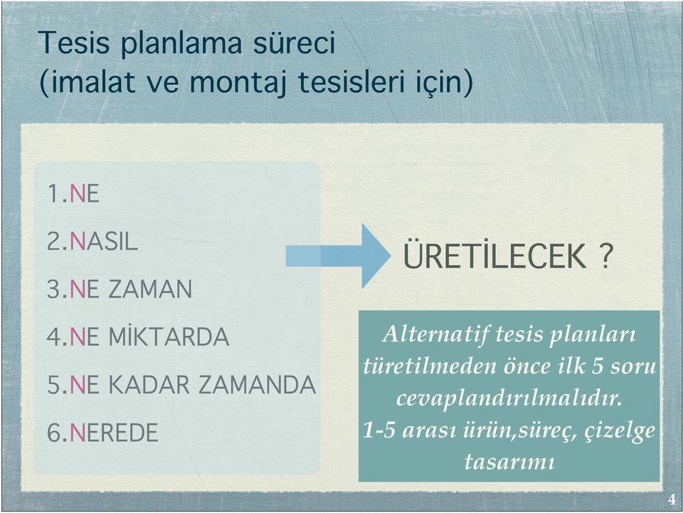 NEREDE ÜRETİLECEK?