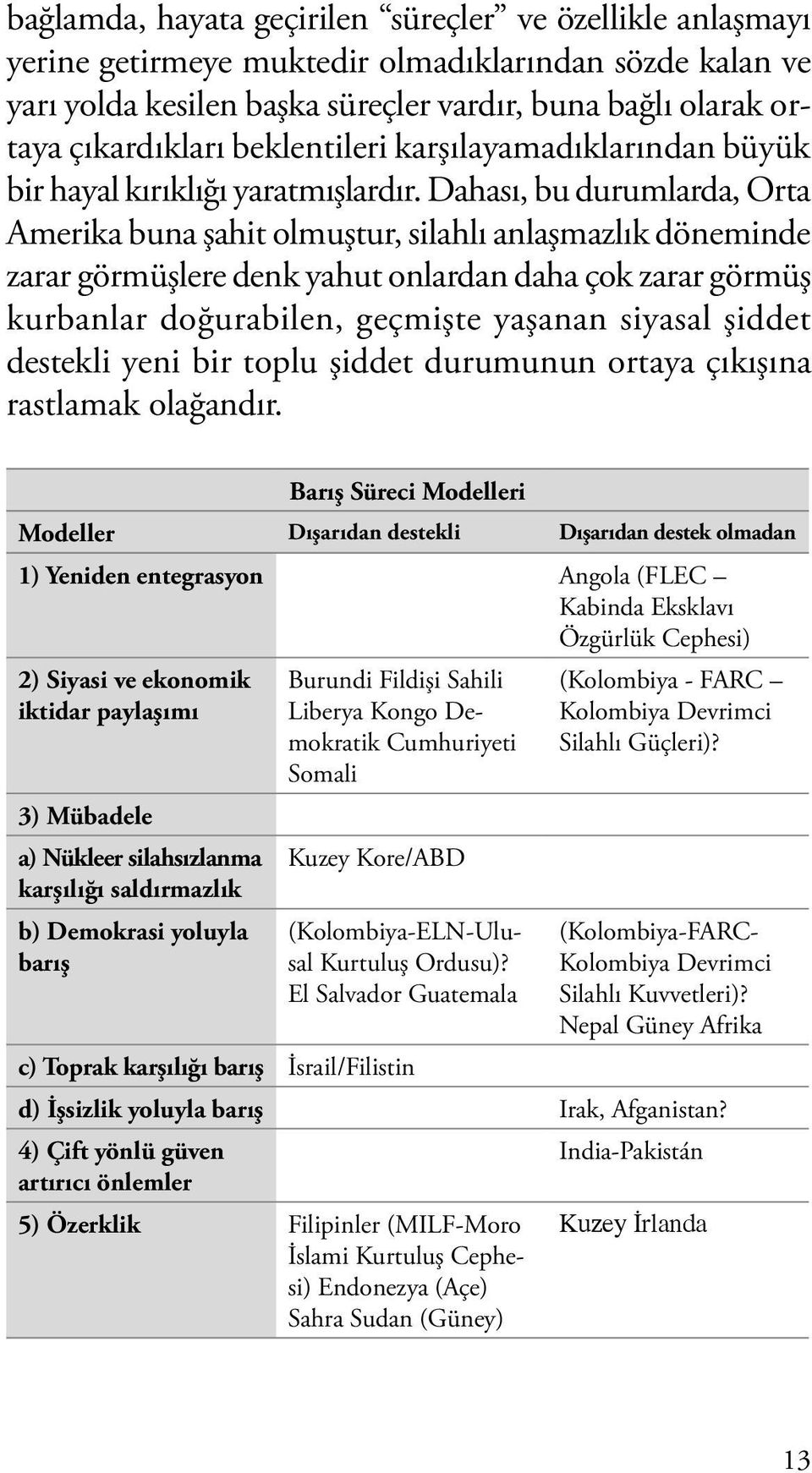 Dahası, bu durumlarda, Orta Amerika buna şahit olmuştur, silahlı anlaşmazlık döneminde zarar görmüşlere denk yahut onlardan daha çok zarar görmüş kurbanlar doğurabilen, geçmişte yaşanan siyasal