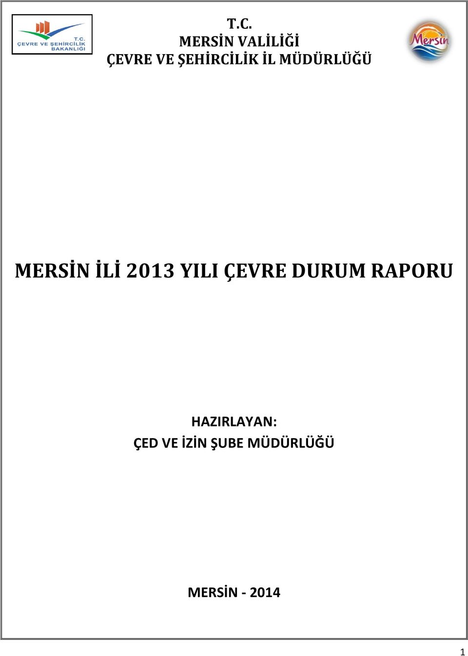 2013 YILI ÇEVRE DURUM RAPORU