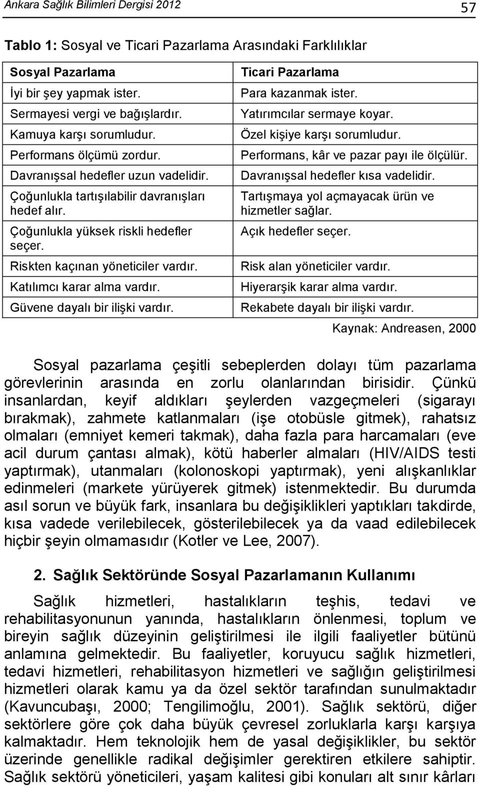 Katılımcı karar alma vardır. Güvene dayalı bir ilişki vardır. Ticari Pazarlama Para kazanmak ister. Yatırımcılar sermaye koyar. Özel kişiye karşı sorumludur. Performans, kâr ve pazar payı ile ölçülür.